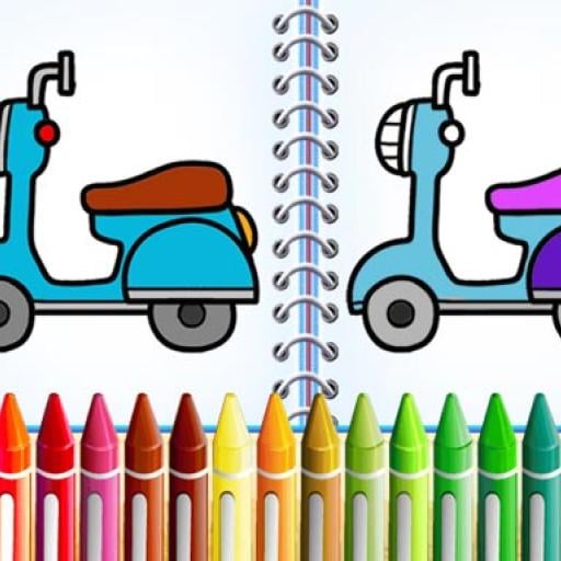 Cute Bike Coloring Book