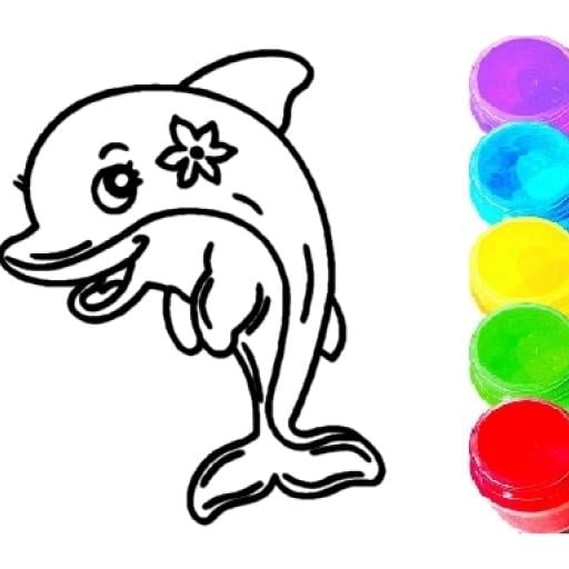 Dolphin Coloring Book