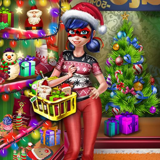 Dotted Girl Christmas Shopping