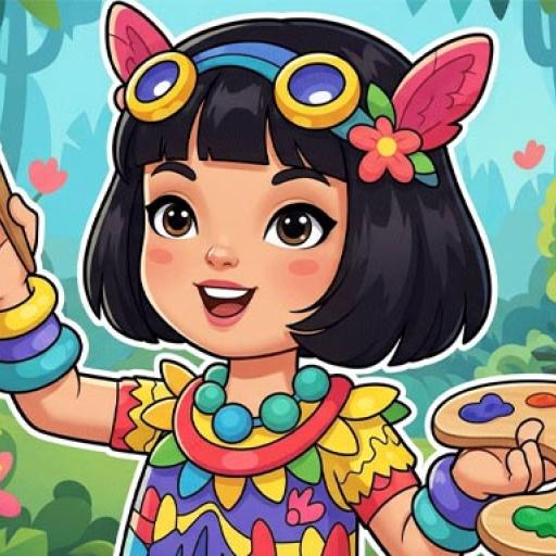 Jungle Girl: Coloring Pages