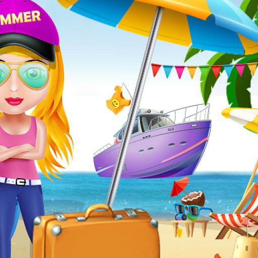 Girl Summer Vacation Beach Dress up