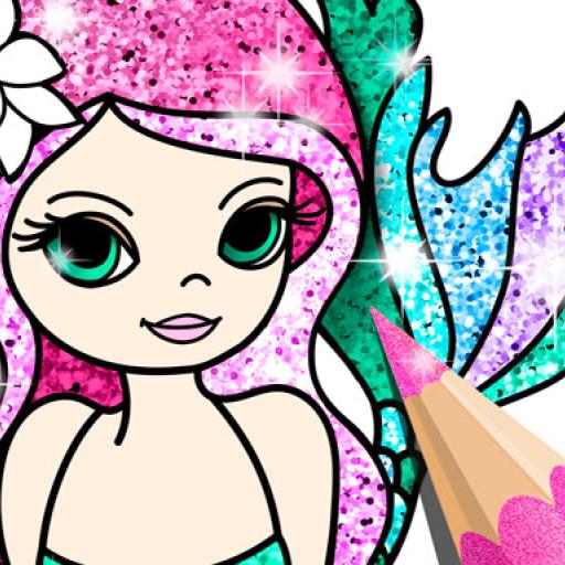 Mermaid Coloring Book Glitter